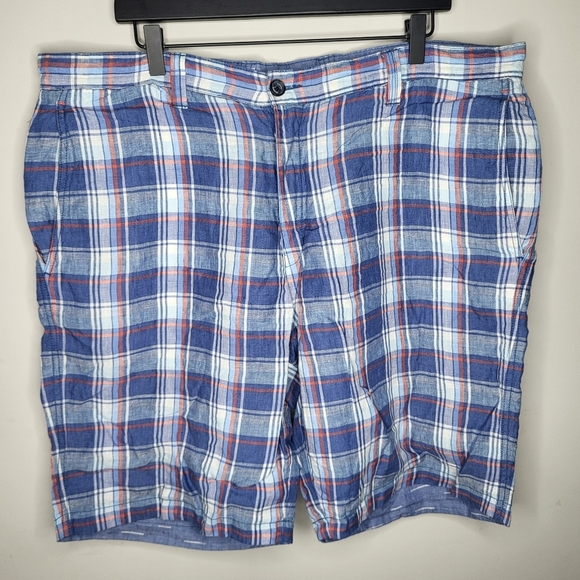Tommy Bahama Blue and White Flat Front Shorts - Picture 1 of 13